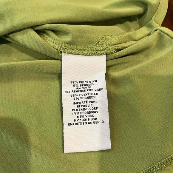 New NWT Carmen Marc Valvo Lime Green Tank Top Sleeveless V-Neck Grommet Sz Small - Picture 6 of 9